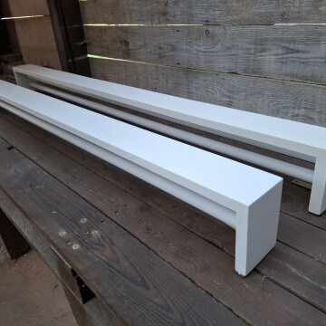 White ash curtain rod