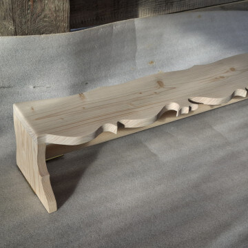 Folk style spruce curtain rod whitened