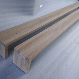 Brushed Oak curtain rods