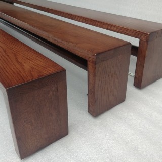 Traditional curtain rods dark brown oak