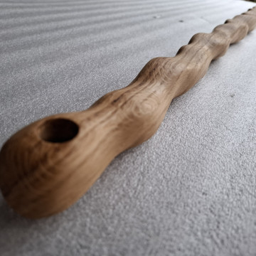 Carved oak bowel spoon 120 cm
