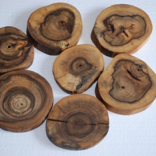 Coasters Sliced Walnut wood 12 cm