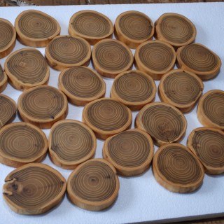 Coasters Sliced Robinia Acacia 9 cm