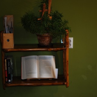 Two-level hanging shelf made of Ash wood