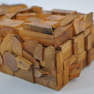 Scrapwood composition made of various pieces of cherry