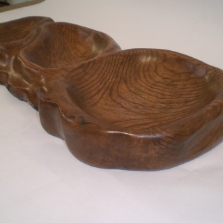 Carved platter for snacks made of Ash wood