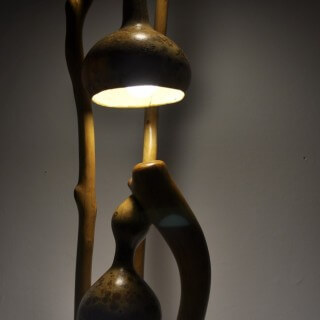 Floor lamps in a native style made of Cherry wood