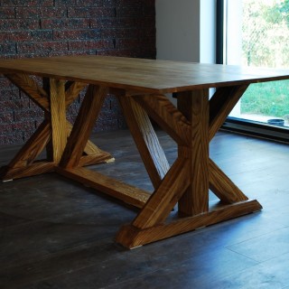 Oak log table - aged